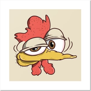 Chicken Face Cartoon Posters and Art